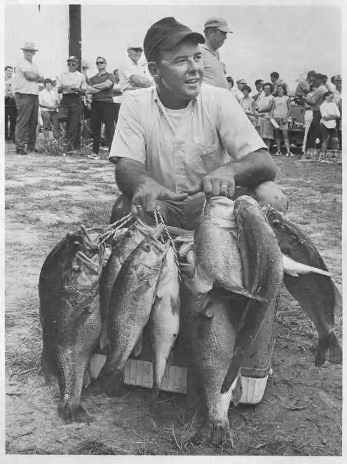 an image of bill dance early years holding bass