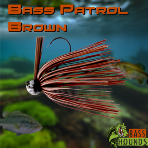 Bass Parol round rubber football jig in brown color