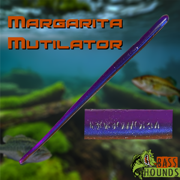 Roboworm straight tail worm margarita mutilator color