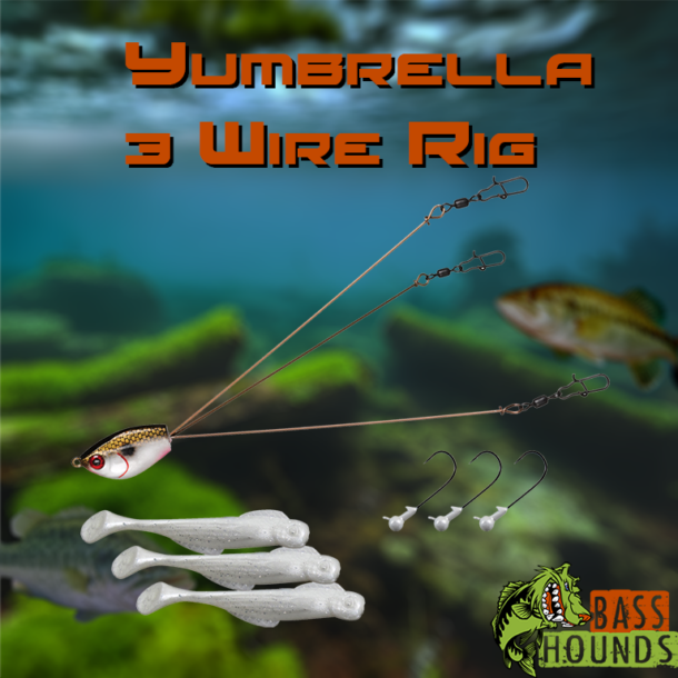 Yumbrella 3 Wire Umbrella Rig - Bass Hounds